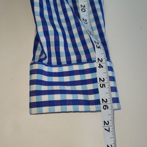 Nick Graham Men Shirt 2XL/XXL Long Sleeve Button-Down Gingham Stretch Modern Fit - Picture 10 of 11